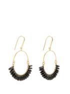 Matchesfashion.com Isabel Marant - Beaded Drop-hoop Earrings - Womens - Black