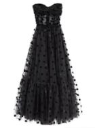 Matchesfashion.com Dolce & Gabbana - Polka-dot-flocked Tulle Gown - Womens - Black