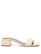 Matchesfashion.com By Far - Courtney Square Toe Patent Leather Mules - Womens - Cream