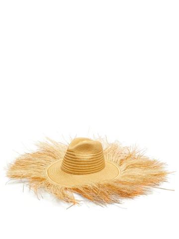 Matchesfashion.com Greenpacha - Bali Frayed Edge Toquilla Straw Hat - Womens - Yellow