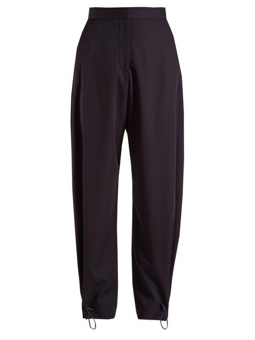 Matchesfashion.com Stella Mccartney - Yesenia Drawstring Cuff Trousers - Womens - Navy
