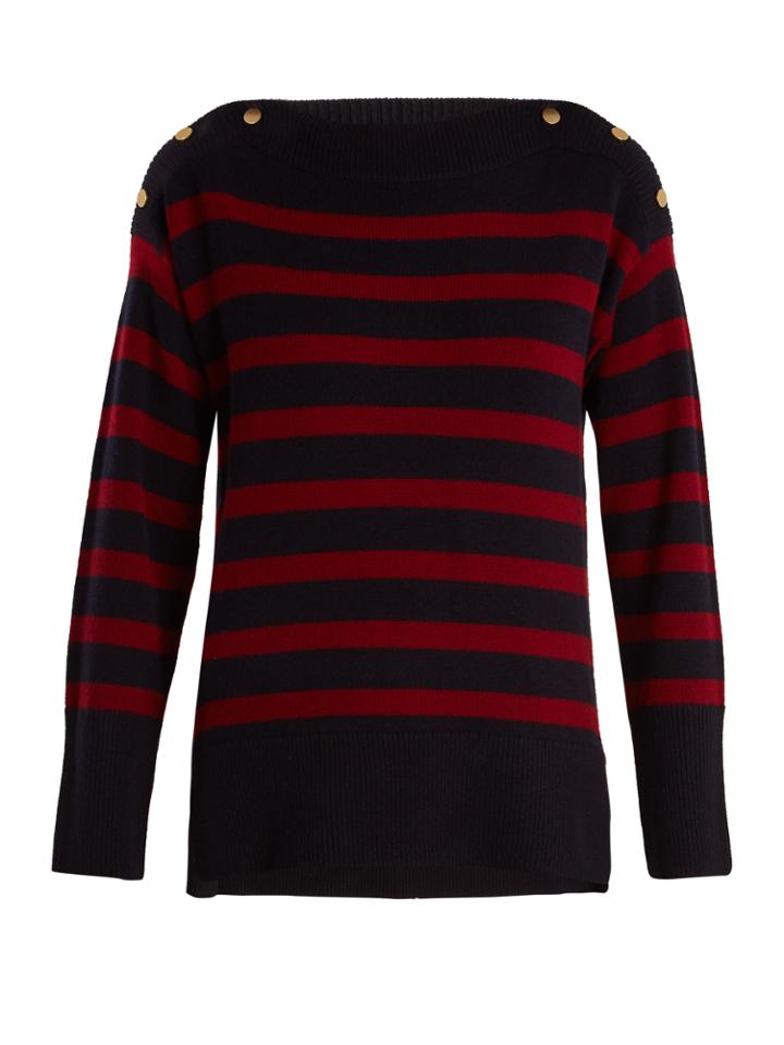 Vanessa Bruno Harper Striped Wool And Cashmere-blend Sweater