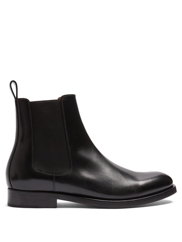 Valentino New Tuxedo Leather Chelsea Boots