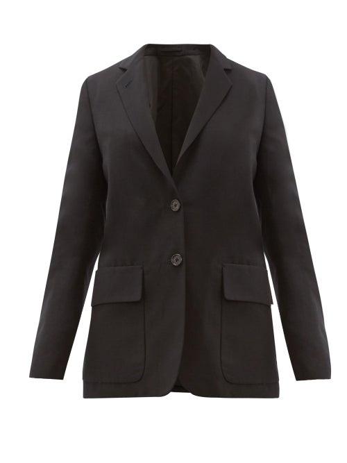 Matchesfashion.com Margaret Howell - Single Breasted Wool Blend Blazer - Womens - Navy