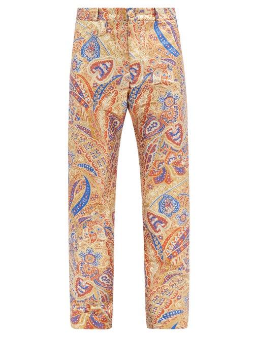 Matchesfashion.com Paco Rabanne - Paisley-jacquard Straight-leg Trousers - Mens - Multi