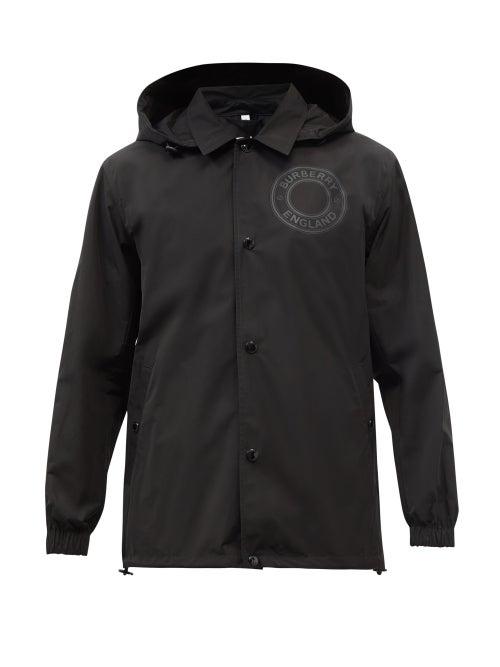 Burberry - Ealing Logo-print Technical-shell Rain Jacket - Mens - Black