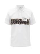 Matchesfashion.com Burberry - Somerville Leopard-print Cotton-blend Polo Shirt - Mens - White