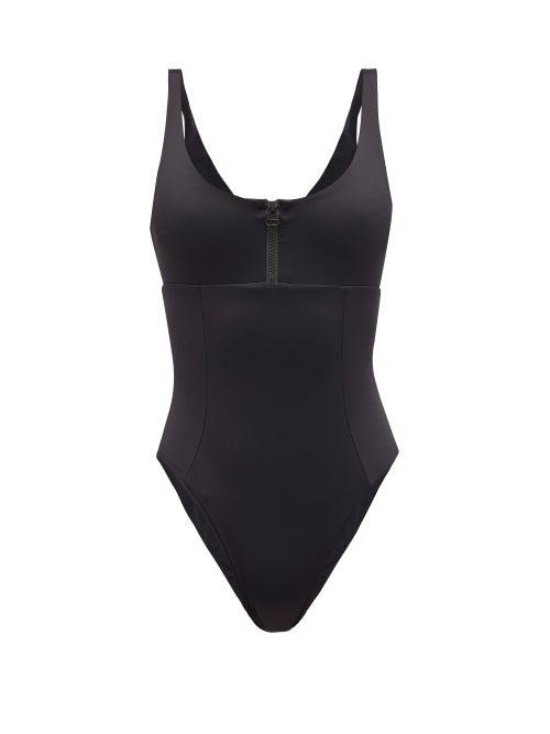 Matchesfashion.com Dos Gardenias - Wonder Zip-front Swimsuit - Womens - Black