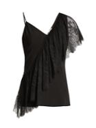 Diane Von Furstenberg Draped-lace V-neck Crepe Cami Top