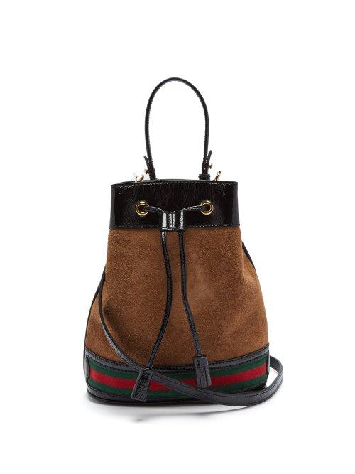 Matchesfashion.com Gucci - Ophidia Suede Bucket Bag - Womens - Tan Multi