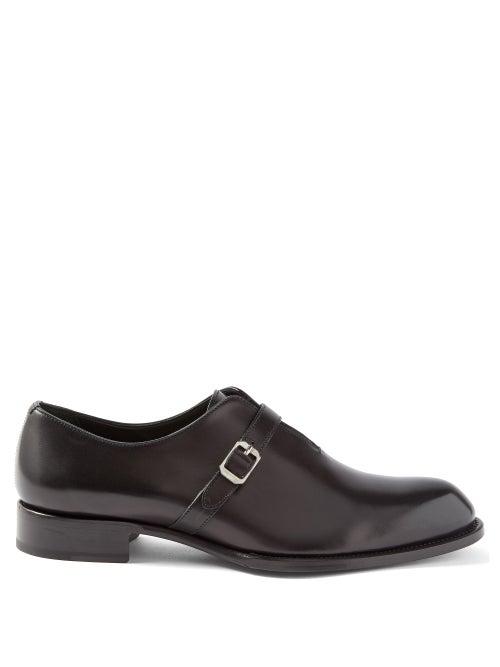 Brioni - Benedict Monk-strap Leather Shoes - Mens - Black
