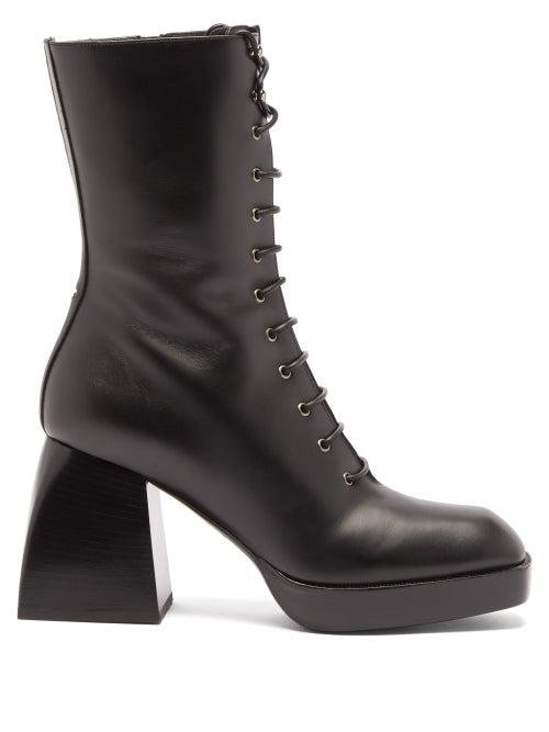Nodaleto - Bulla Lace-up Leather Ankle Boots - Womens - Black
