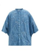 Matchesfashion.com 11.11 / Eleven Eleven - Bandhani-dyed Organic-cotton Shirt - Mens - Blue