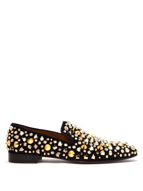 Matchesfashion.com Christian Louboutin - Dandelion Spikes Suede Loafers - Mens - Black
