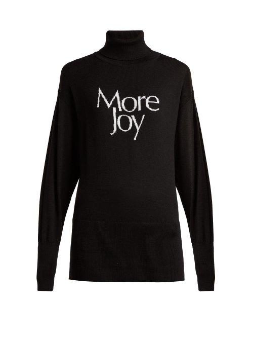 Matchesfashion.com Christopher Kane - More Joy Intarsia Wool Roll Neck Sweater - Womens - Black