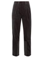 Matchesfashion.com Ganni - Mid Rise Cotton Corduroy Trousers - Womens - Dark Grey