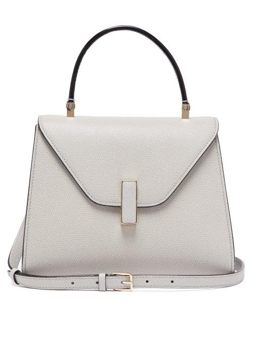 Matchesfashion.com Valextra - Iside Mini Grained Leather Bag - Womens - Grey