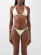 Sara Cristina - Recycled-fibre Triangle Bikini Top - Womens - Pale Yellow