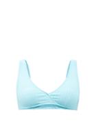 Matchesfashion.com Solid & Striped - The Beverly Ribbed Bikini Top - Womens - Blue