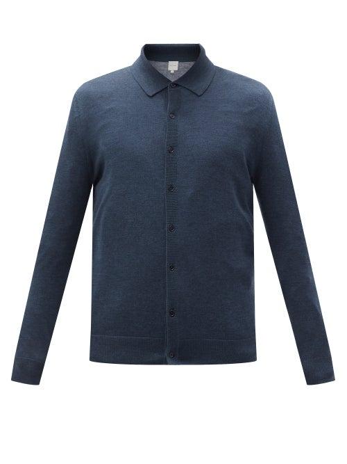 Matchesfashion.com Paul Smith - Artist-stripe Merino-wool Cardigan - Mens - Dark Navy
