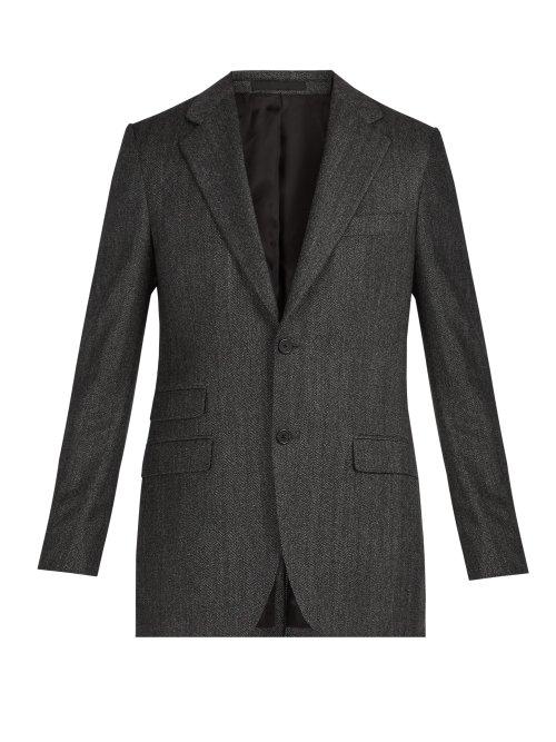 Matchesfashion.com Stella Mccartney - Herringbone Wool Jacket - Mens - Grey
