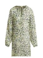 Matchesfashion.com On The Island - Floreana Floral Print Silk Crepe Kaftan - Womens - Green Print