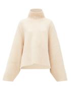 Matchesfashion.com Khaite - Molly Ribbed Cashmere Sweater - Womens - Beige