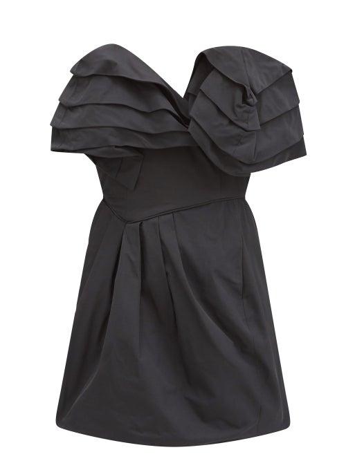 Matchesfashion.com Preen By Thornton Bregazzi - Agnese Ruffled Taffeta-twill Mini Dress - Womens - Black