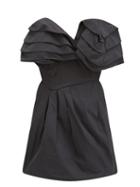 Matchesfashion.com Preen By Thornton Bregazzi - Agnese Ruffled Taffeta-twill Mini Dress - Womens - Black