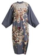 Biyan Floral-embellished Cotton-blend Dress