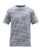 Missoni - Distorted-stripe Cotton-jersey T-shirt - Mens - Blue