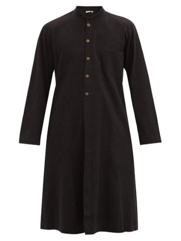 Matchesfashion.com 11.11 / Eleven Eleven - Band-collar Cotton Tunic - Mens - Black