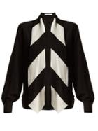 Matchesfashion.com Givenchy - Tie Neck Silk Blouse - Womens - Black White