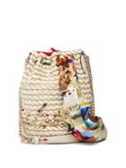 Matchesfashion.com Christian Louboutin - Marie Jane Woven Jute Bucket Bag - Womens - Beige Multi
