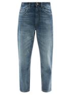 Ladies Rtw Brunello Cucinelli - High-rise Garment-dyed Tapered-leg Jeans - Womens - Denim