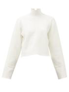 Matchesfashion.com Proenza Schouler - Raised-seam Mock-neck Jersey Cropped Sweater - Womens - White