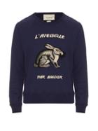 Gucci Hare-appliqu Cotton Sweatshirt