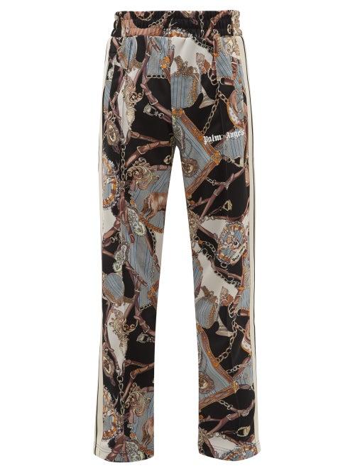 Matchesfashion.com Palm Angels - Scarf Print Jersey Track Pants - Mens - Multi