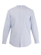 Massimo Alba Grandad-collar Striped Cotton Shirt