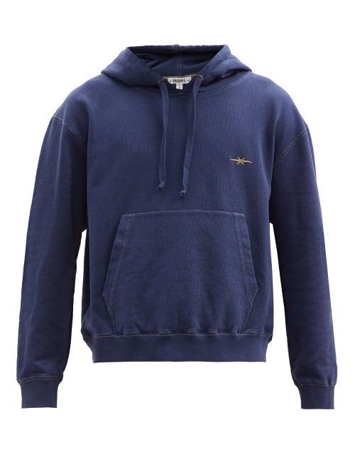 Matchesfashion.com Phipps - Logo-embroidered Cotton-jersey Hooded Sweatshirt - Mens - Navy