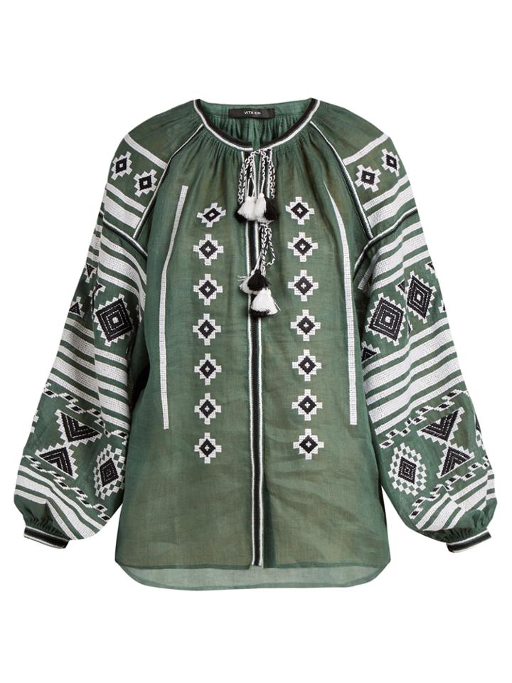 Vita Kin Croatia Embroidered Lightweight Linen Blouse