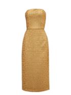 Matchesfashion.com Johanna Ortiz - Pesca Brocade Midi Dress - Womens - Gold