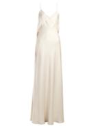 The Row Draped-back Silk Slip Gown