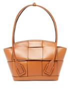 Matchesfashion.com Bottega Veneta - Arco Small Maxi Intrecciato Leather Bag - Womens - Tan