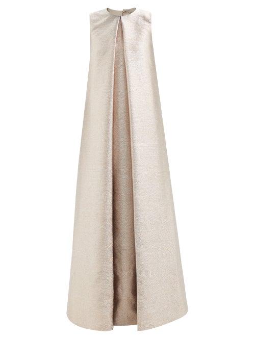 Emilia Wickstead - Layne Metallic-jacquard Sleeveless Gown - Womens - Rose Gold