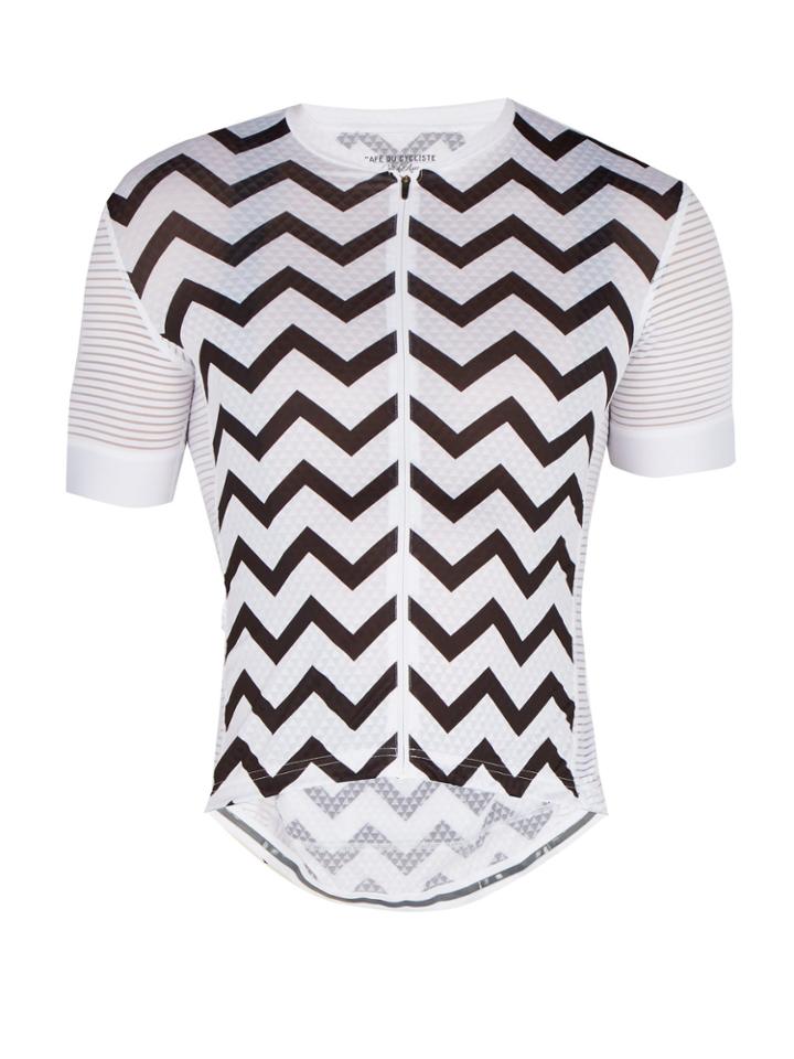 Café Du Cycliste Micheline Zigzag-print Cycle Top