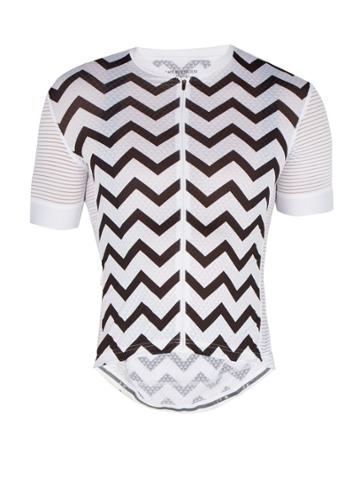 Café Du Cycliste Micheline Zigzag-print Cycle Top