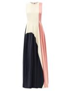 Matchesfashion.com Roksanda - Rowan Sleeveless Tri-colour Silk Gown - Womens - Pink Multi