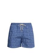 Matchesfashion.com Le Sirenuse, Positano - X Luke Edward Hall Printed Swim Shorts - Mens - Blue Multi