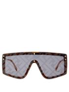 Matchesfashion.com Fendi - Ff-print Flat-top Metal Sunglasses - Womens - Tortoiseshell